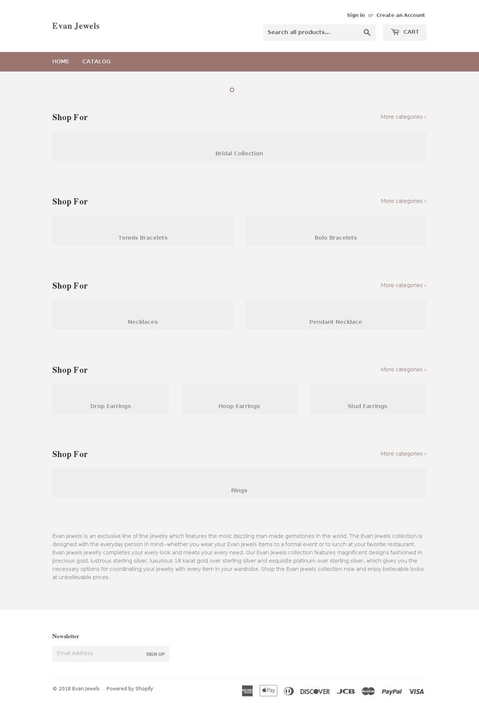 evanjewels.com — Shopify storefront screenshot