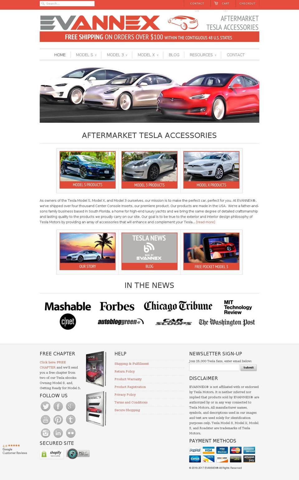 evannex.net shopify website screenshot