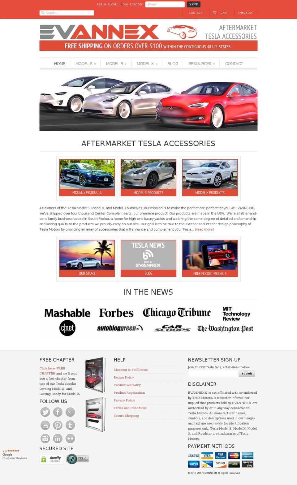 evannex.org shopify website screenshot