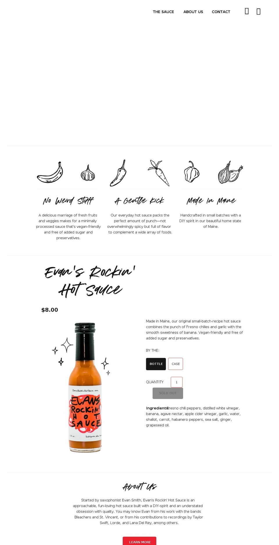 evansrockin.com shopify website screenshot