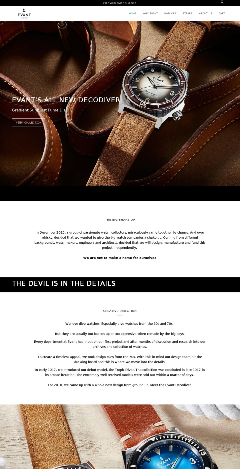 evantwatches.com shopify website screenshot