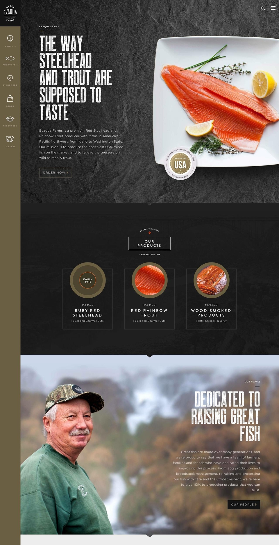 evaquafarms.com shopify website screenshot