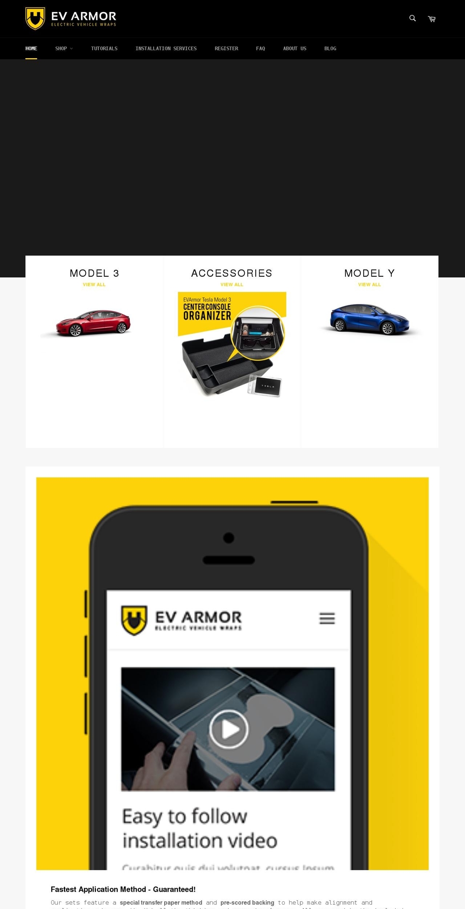 evarmor.com shopify website screenshot