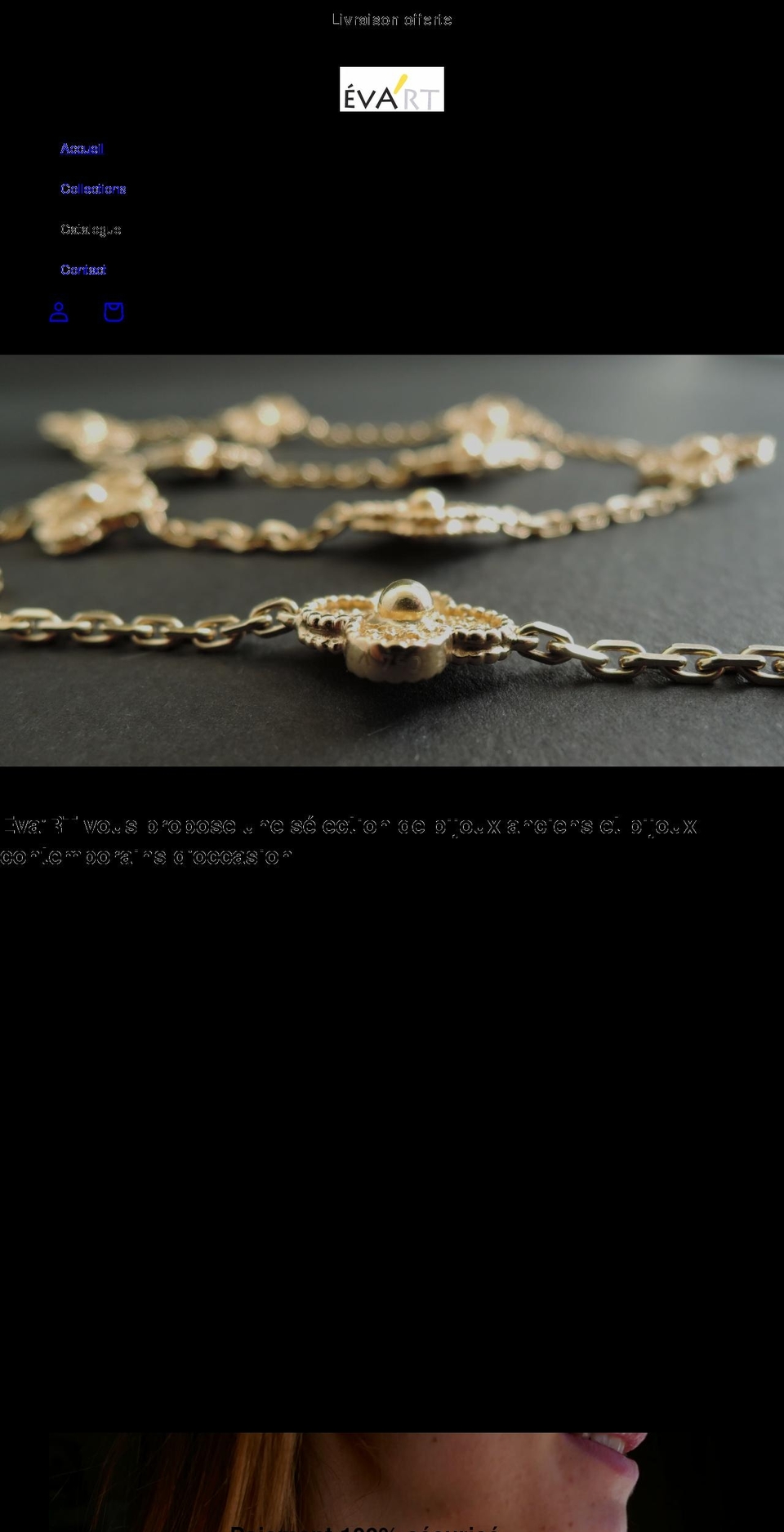 evart-bijoux.fr shopify website screenshot