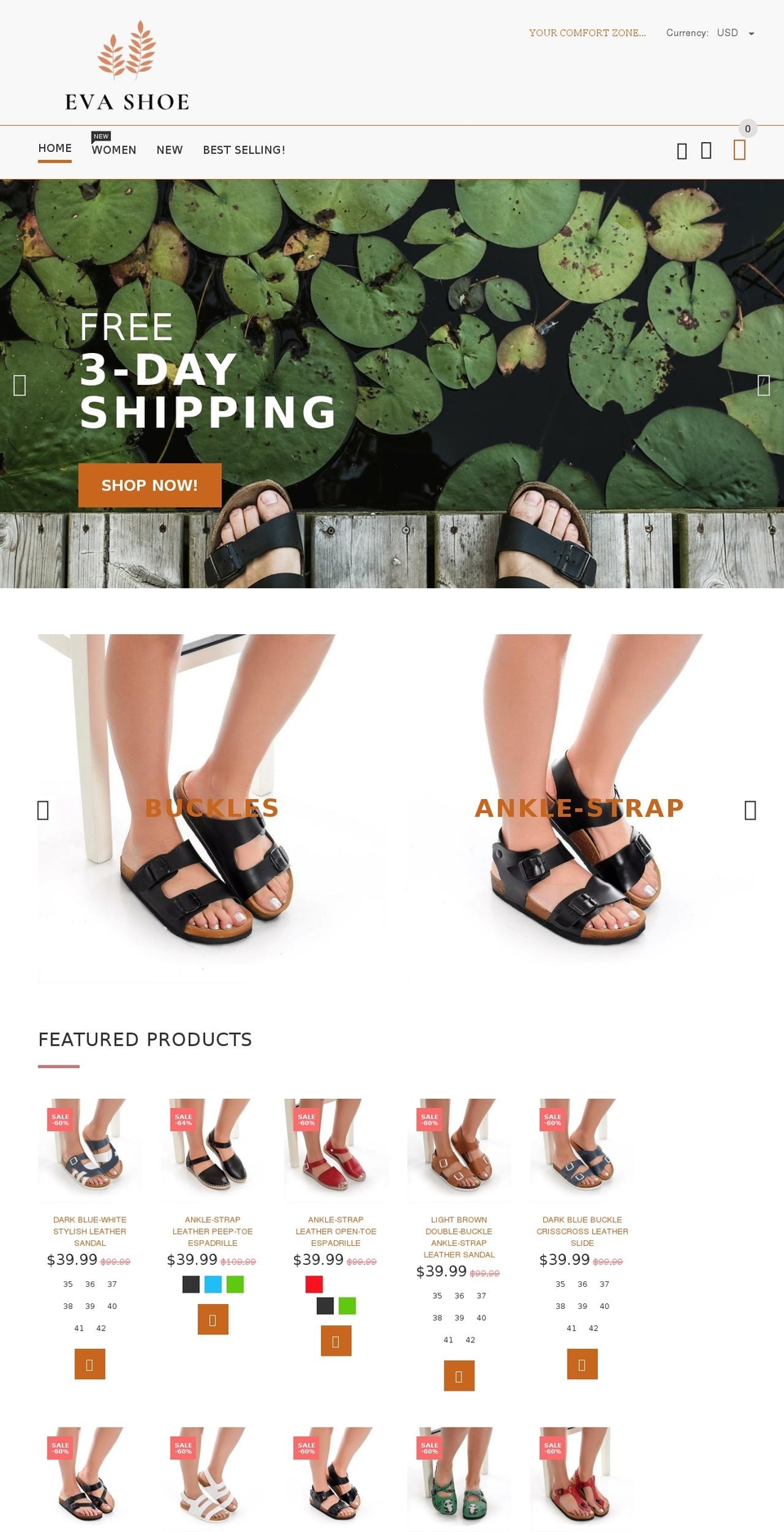 install-me-yourstore-v2-1-9 Shopify theme site example evashoe.com