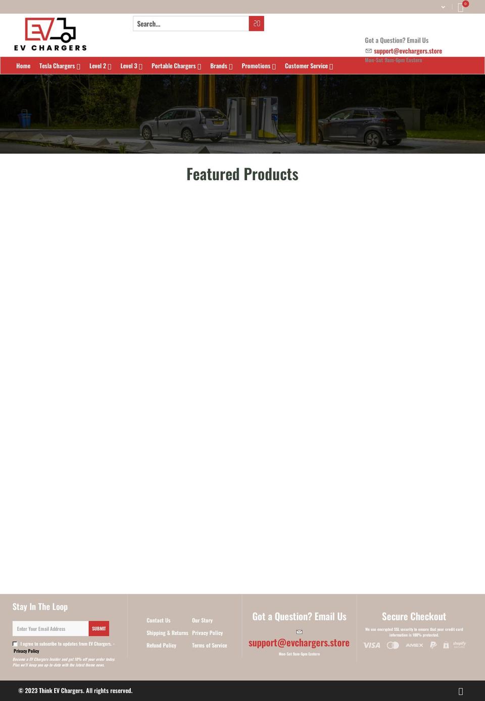 evchargers.store shopify website screenshot