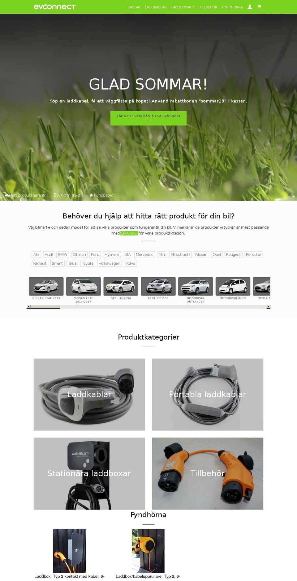 evconnect.se shopify website screenshot