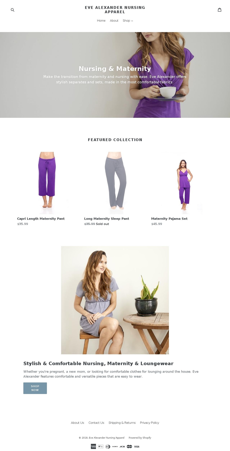 evealexandernursing.com — Shopify storefront screenshot