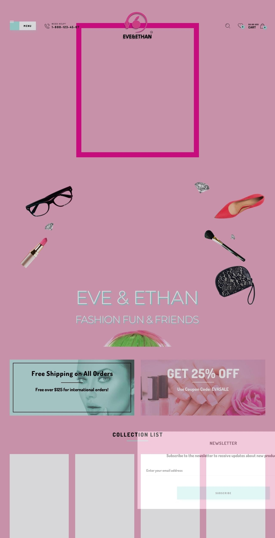 Eva 1 Shopify theme site example eveandethan.com