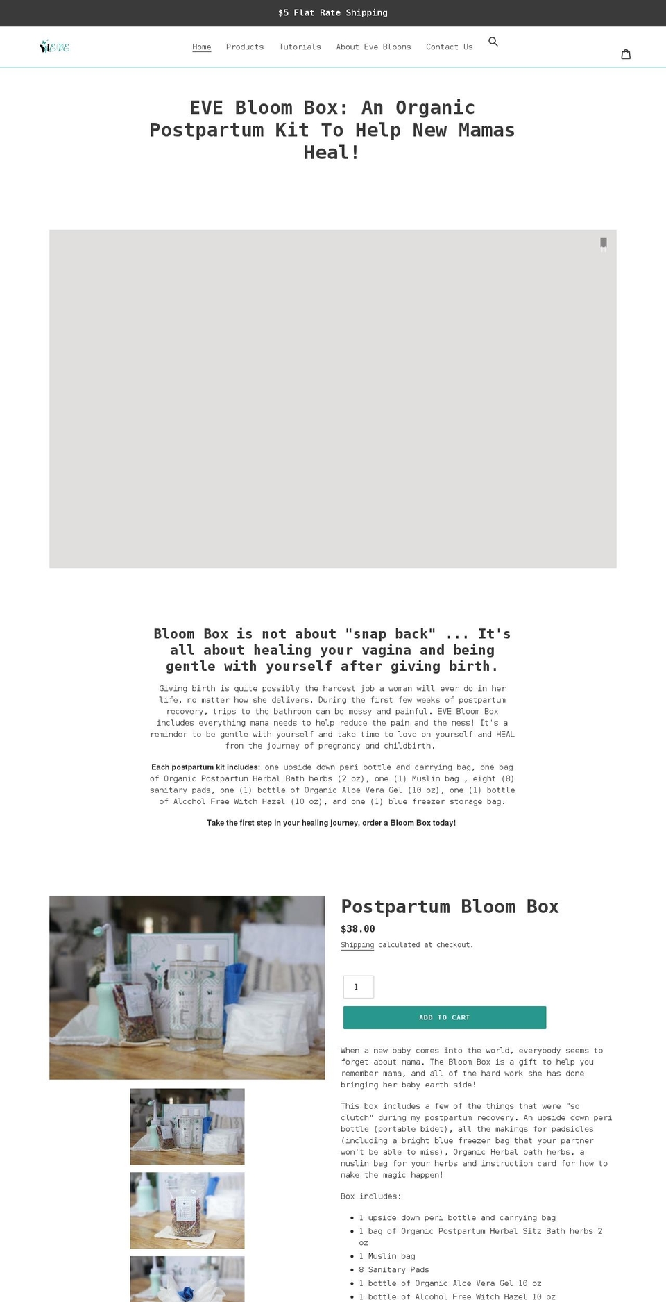 eveblooms.com shopify website screenshot