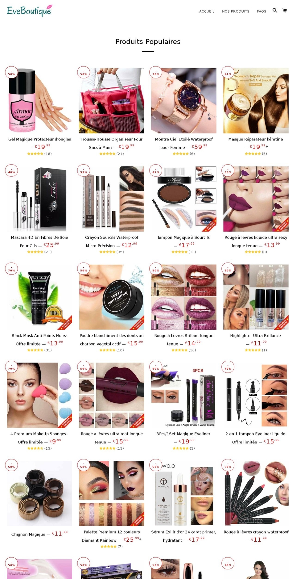 eveboutique.net shopify website screenshot