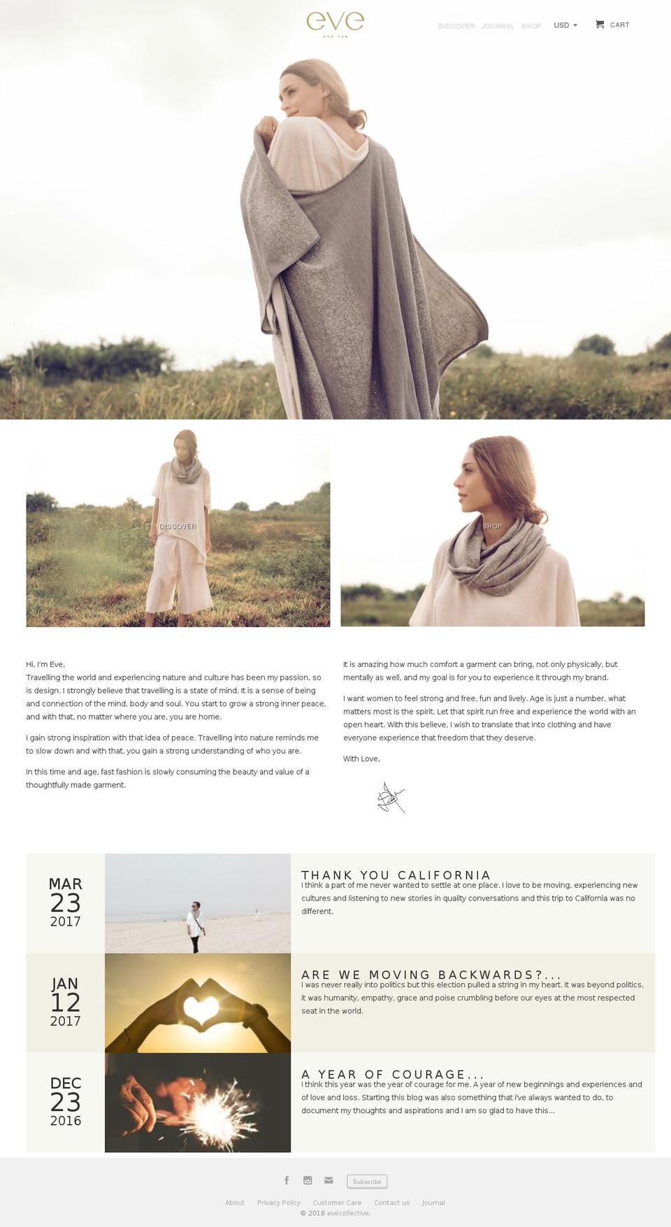 evebyevetan.com — Shopify storefront screenshot