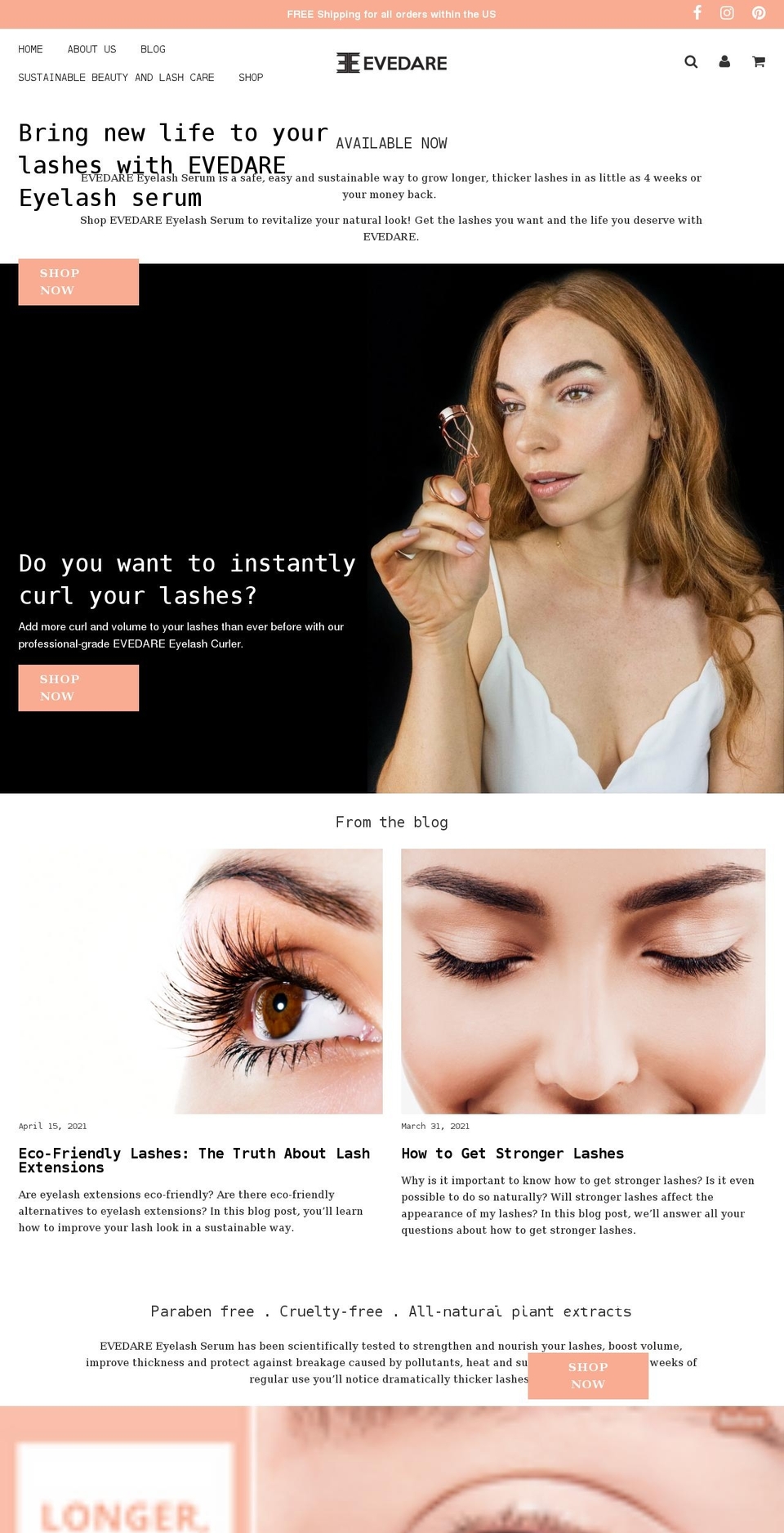 evedare.com shopify website screenshot