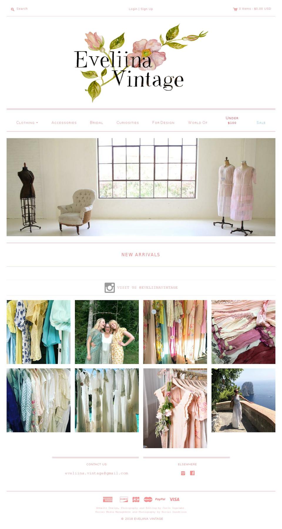 eveliinavintage.com — Shopify storefront screenshot