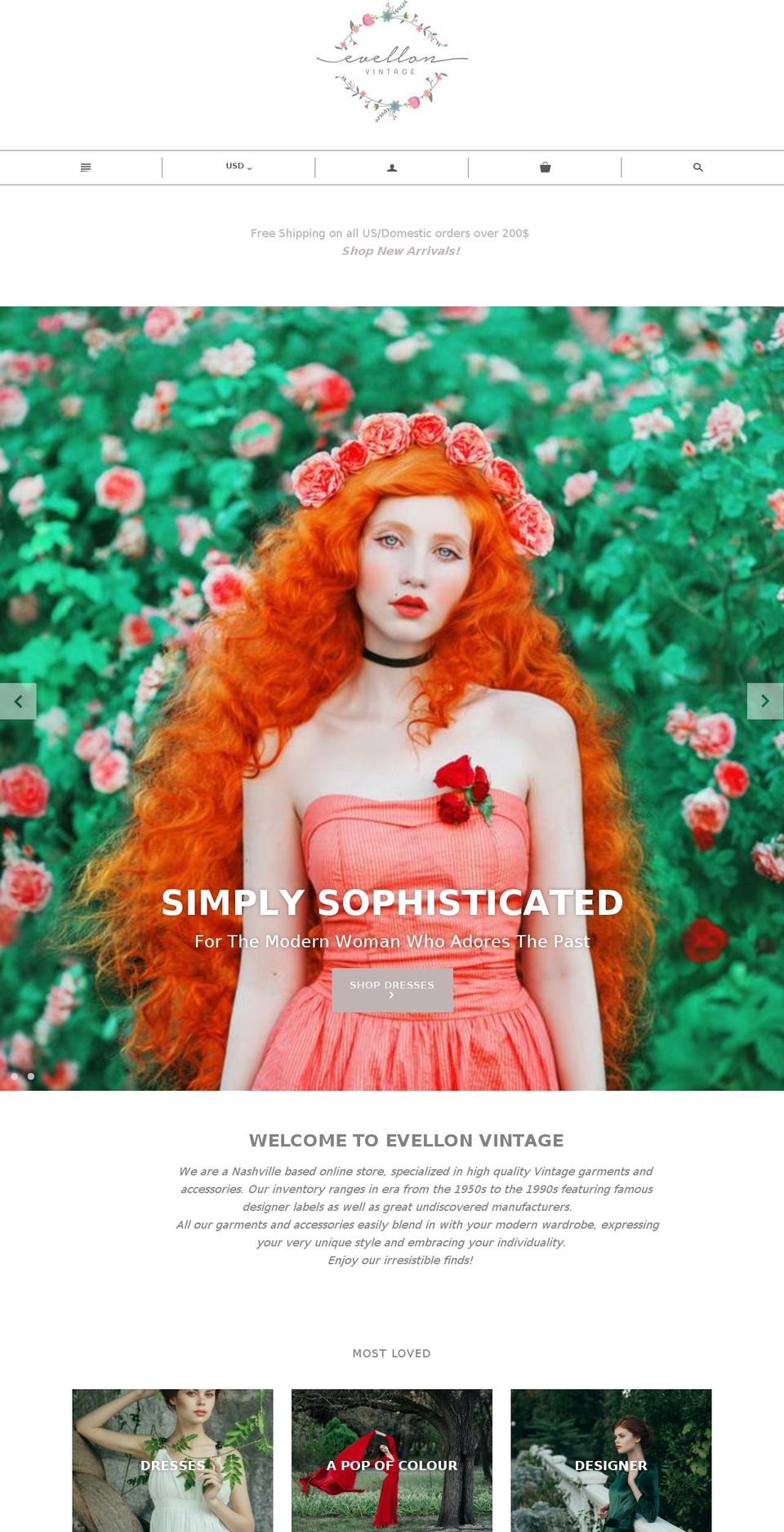 evellon.com — Shopify storefront screenshot