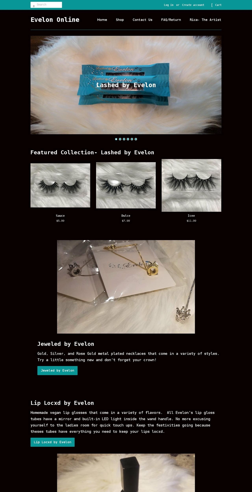 evelononline.com shopify website screenshot