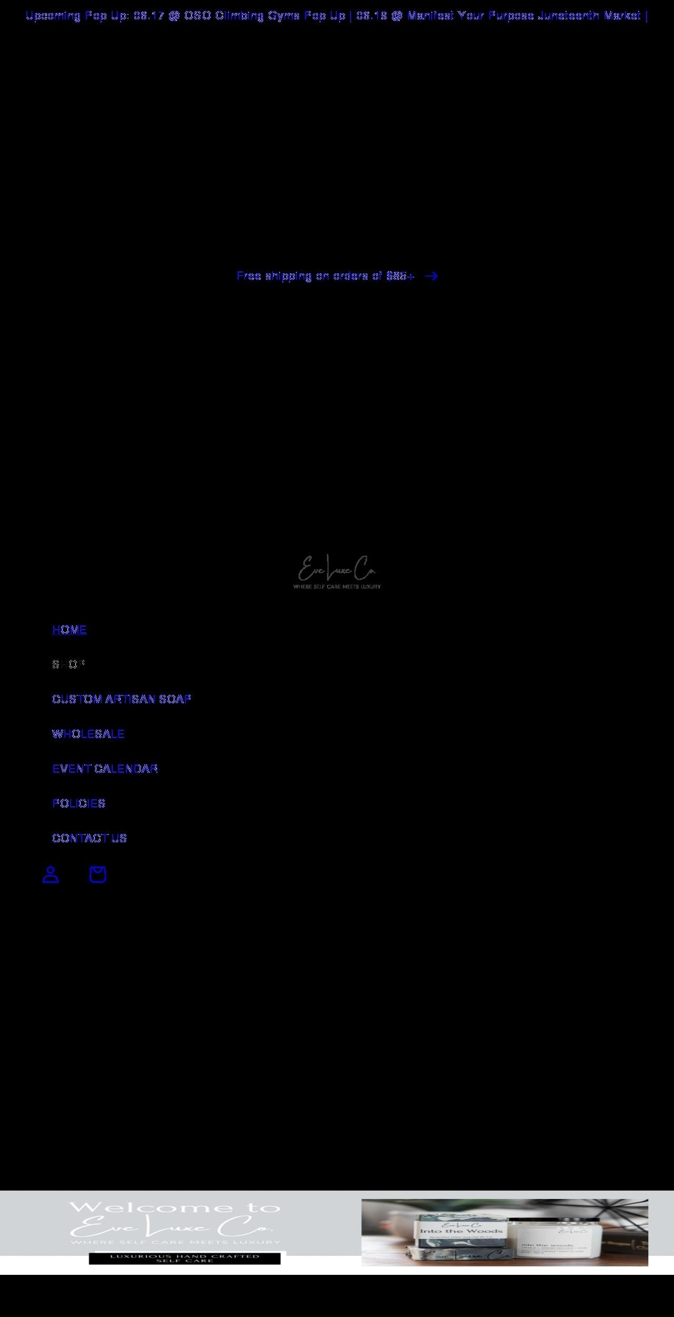 eveluxeco.com shopify website screenshot