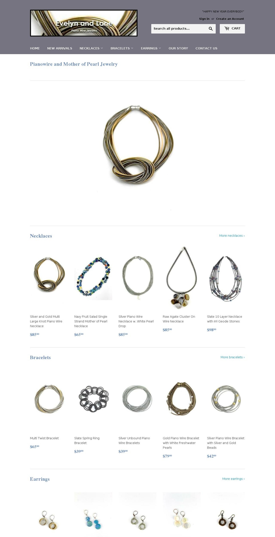 evelynandlane.com shopify website screenshot