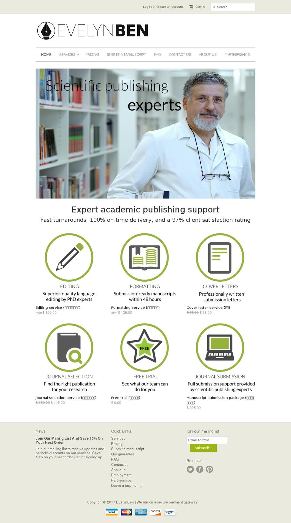 evelynben.com shopify website screenshot