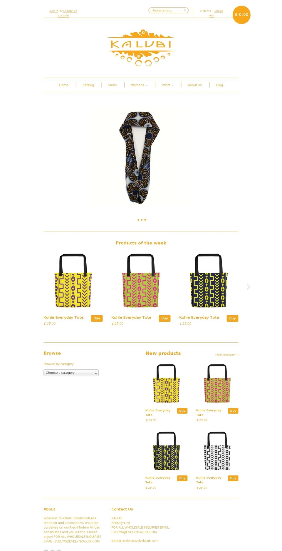 evelynkalubi.com — Shopify storefront screenshot