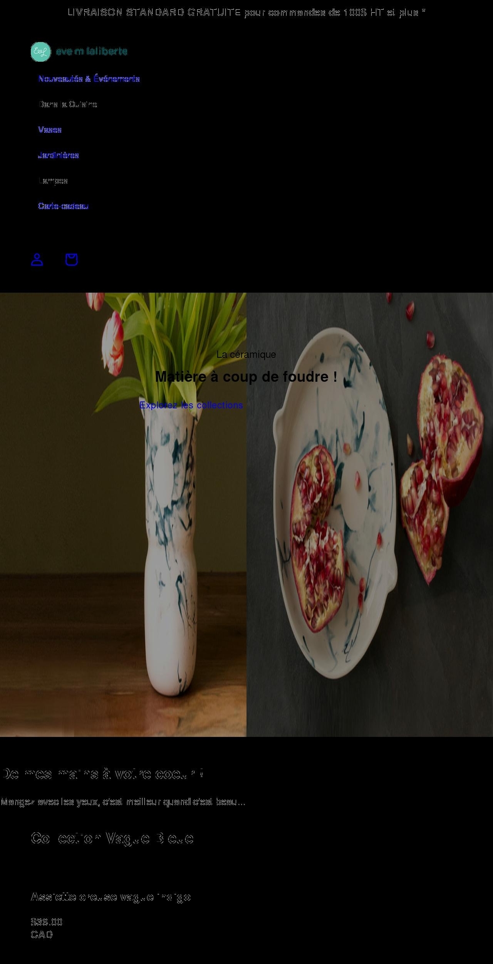 evemlaliberte.com shopify website screenshot