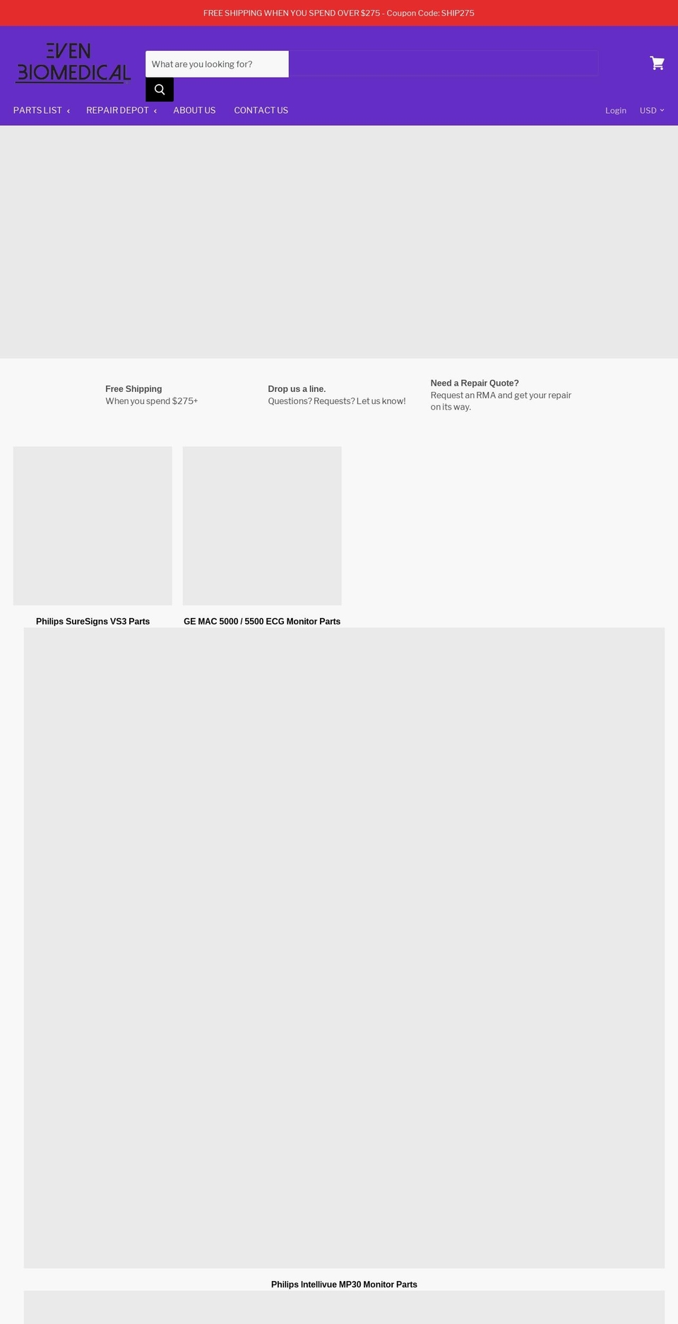 evenbiomedical.com — Shopify storefront screenshot