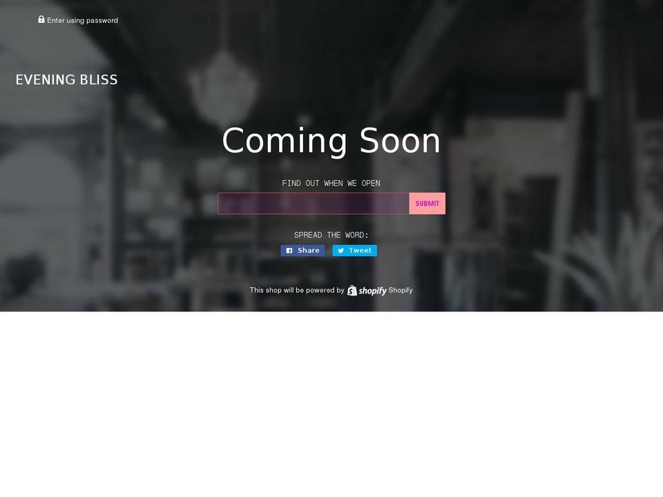 eveningbliss.net shopify website screenshot