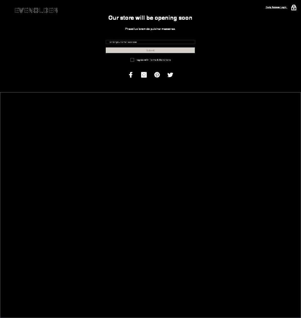 evenolder.com shopify website screenshot