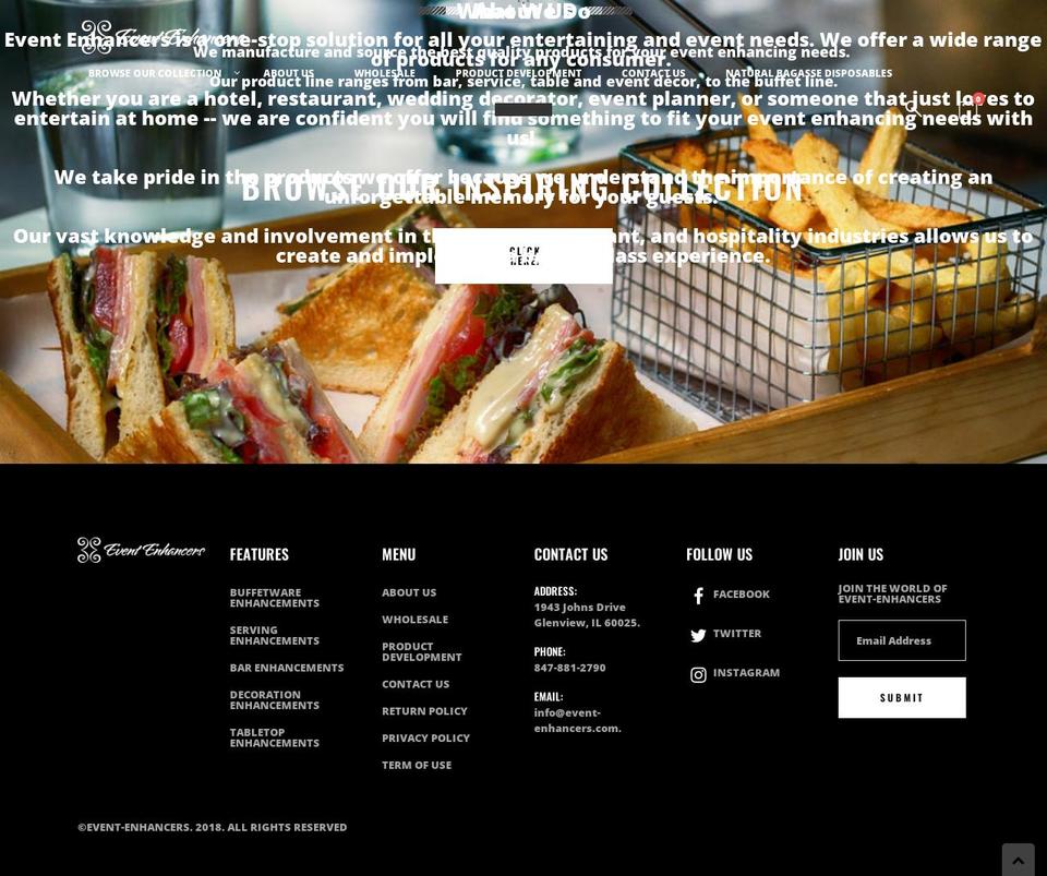 new-theme Shopify theme site example event-enhancers.com