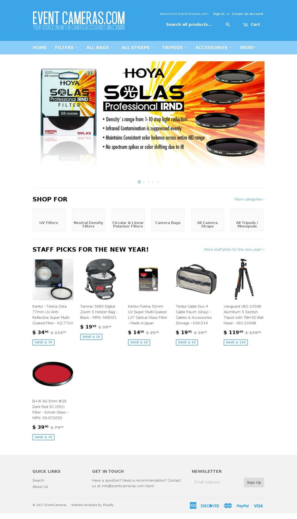 eventcameras.com shopify website screenshot