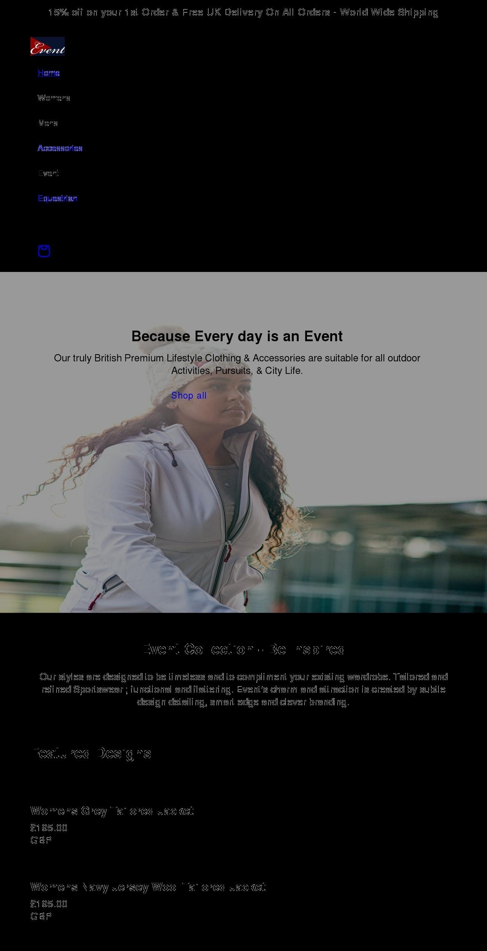 eventcollection.uk shopify website screenshot