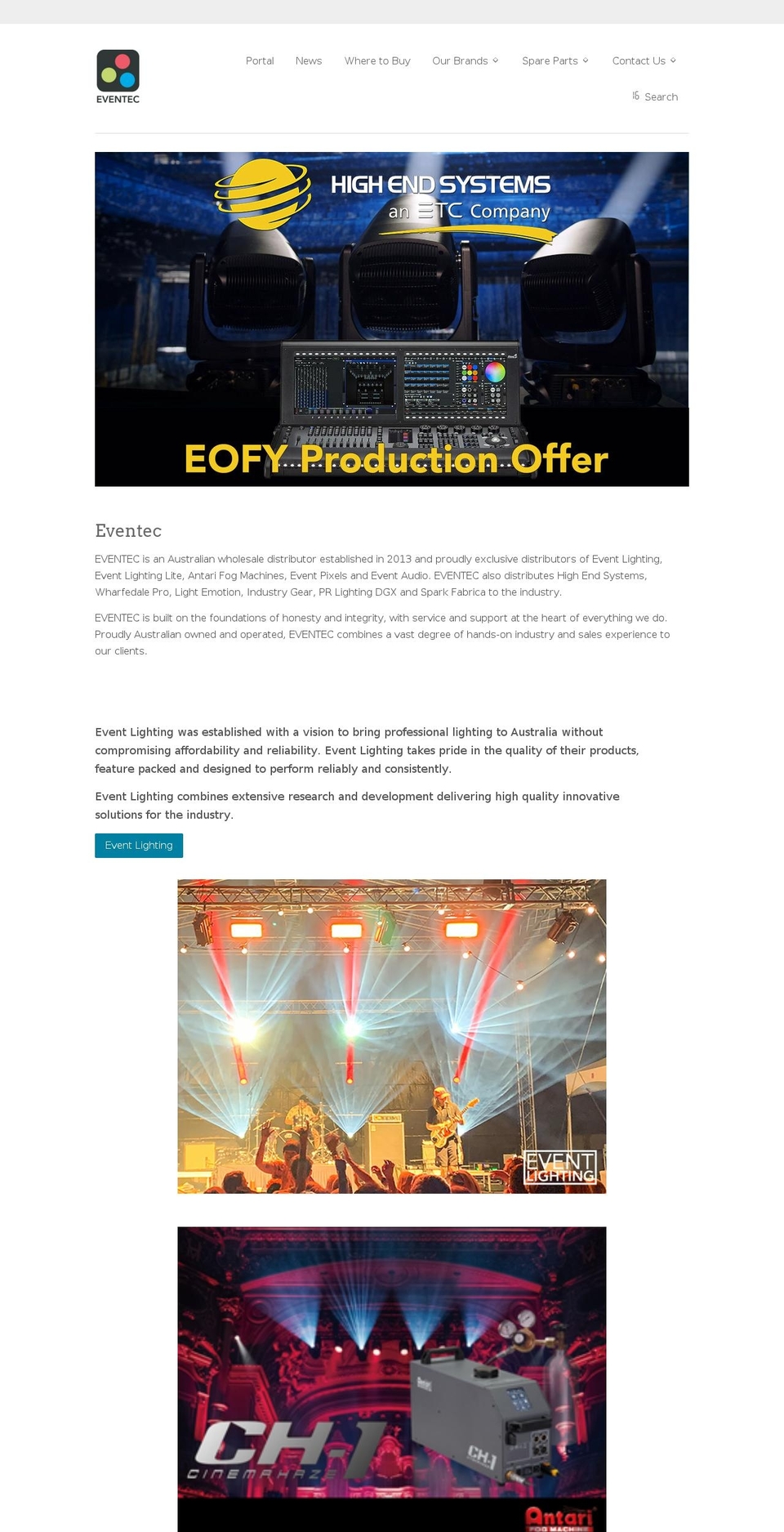 eventec.com.au shopify website screenshot