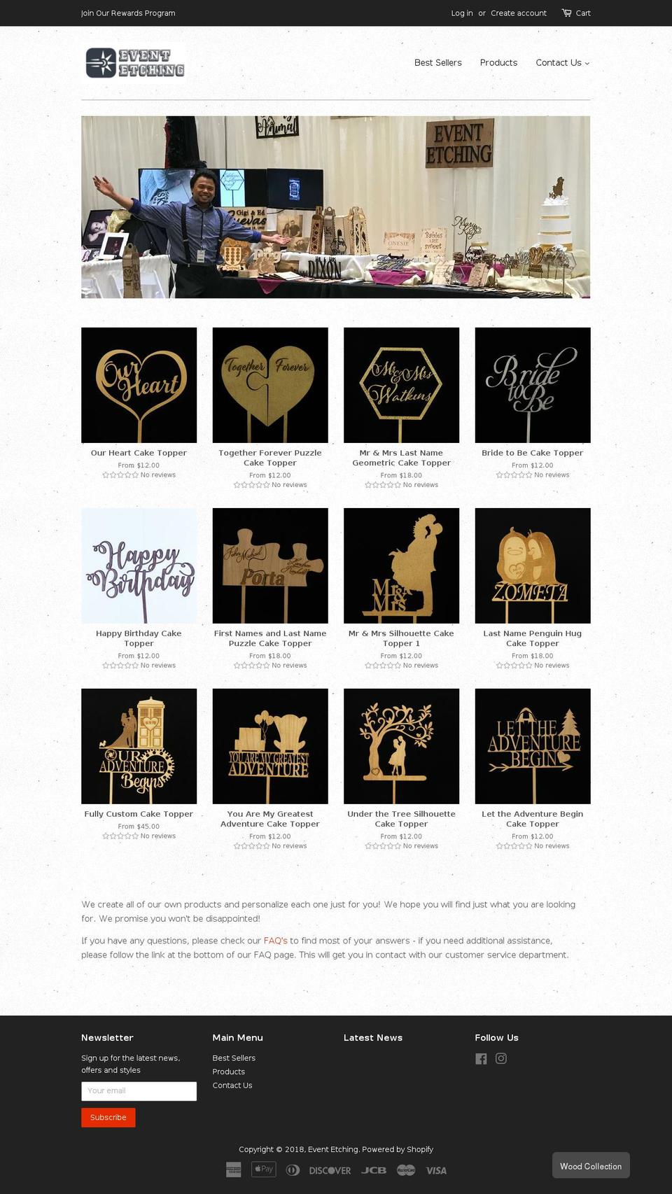 eventetching.com shopify website screenshot