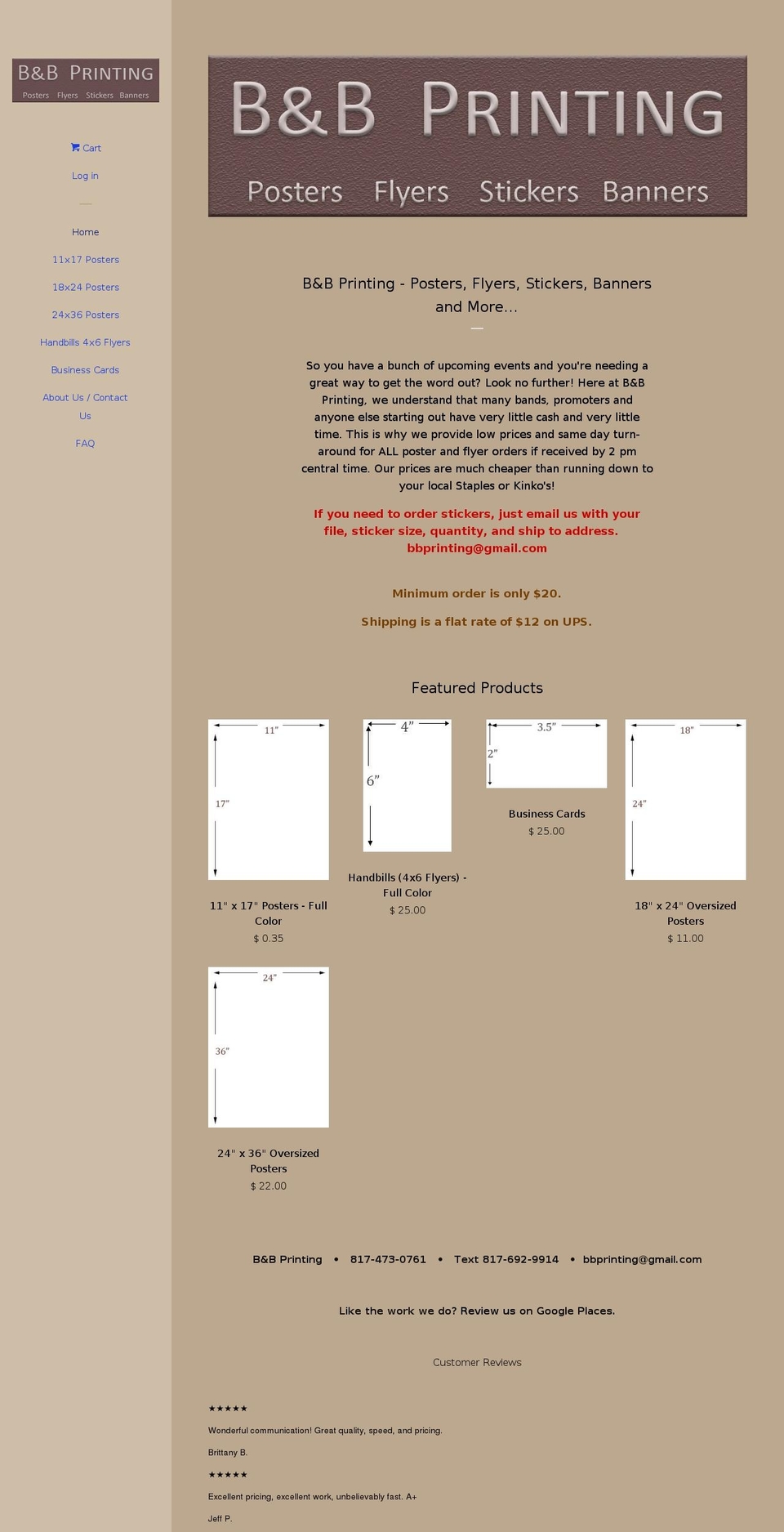 eventposterprinting.com — Shopify storefront screenshot