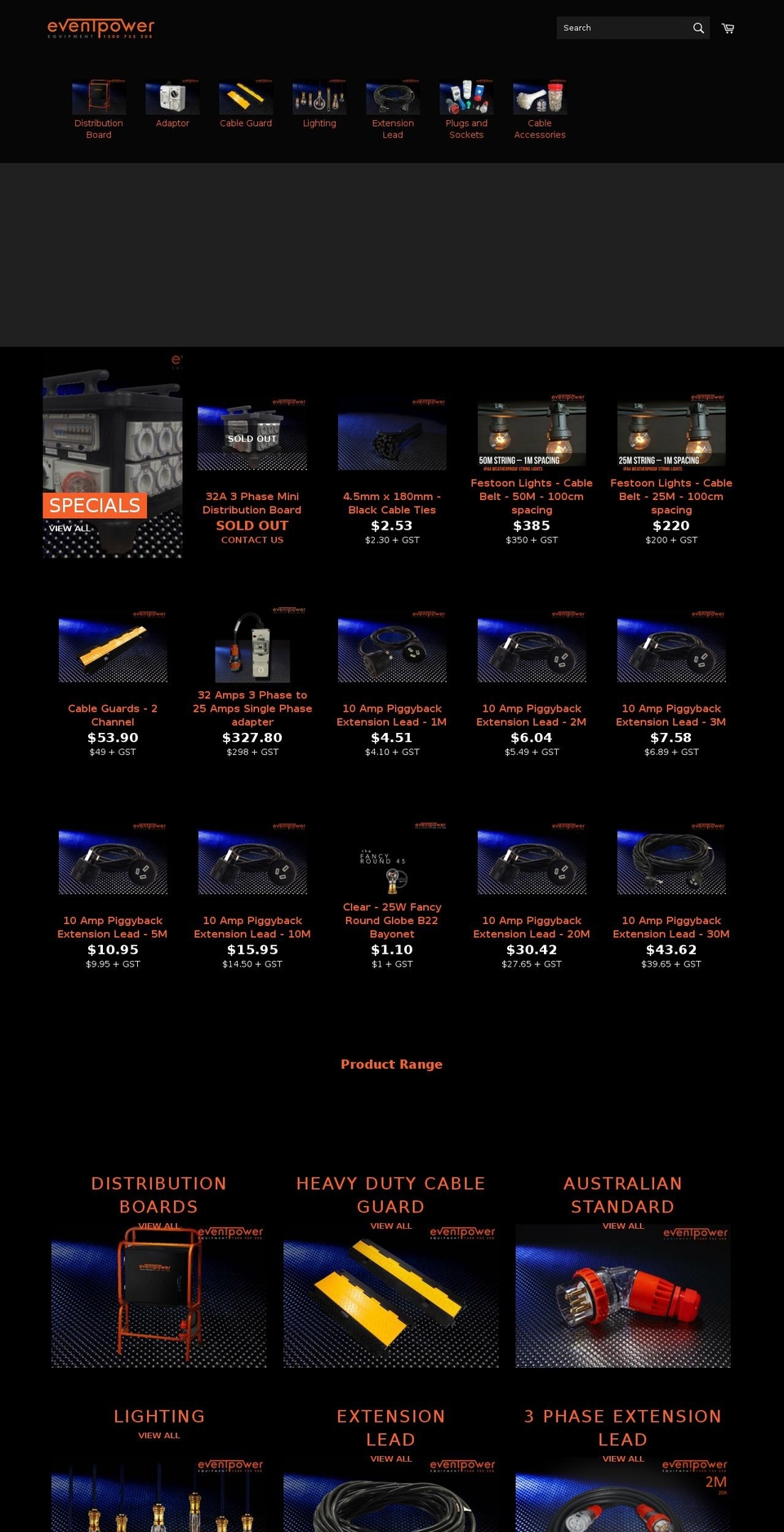 eventpower-equipment.myshopify.com shopify website screenshot