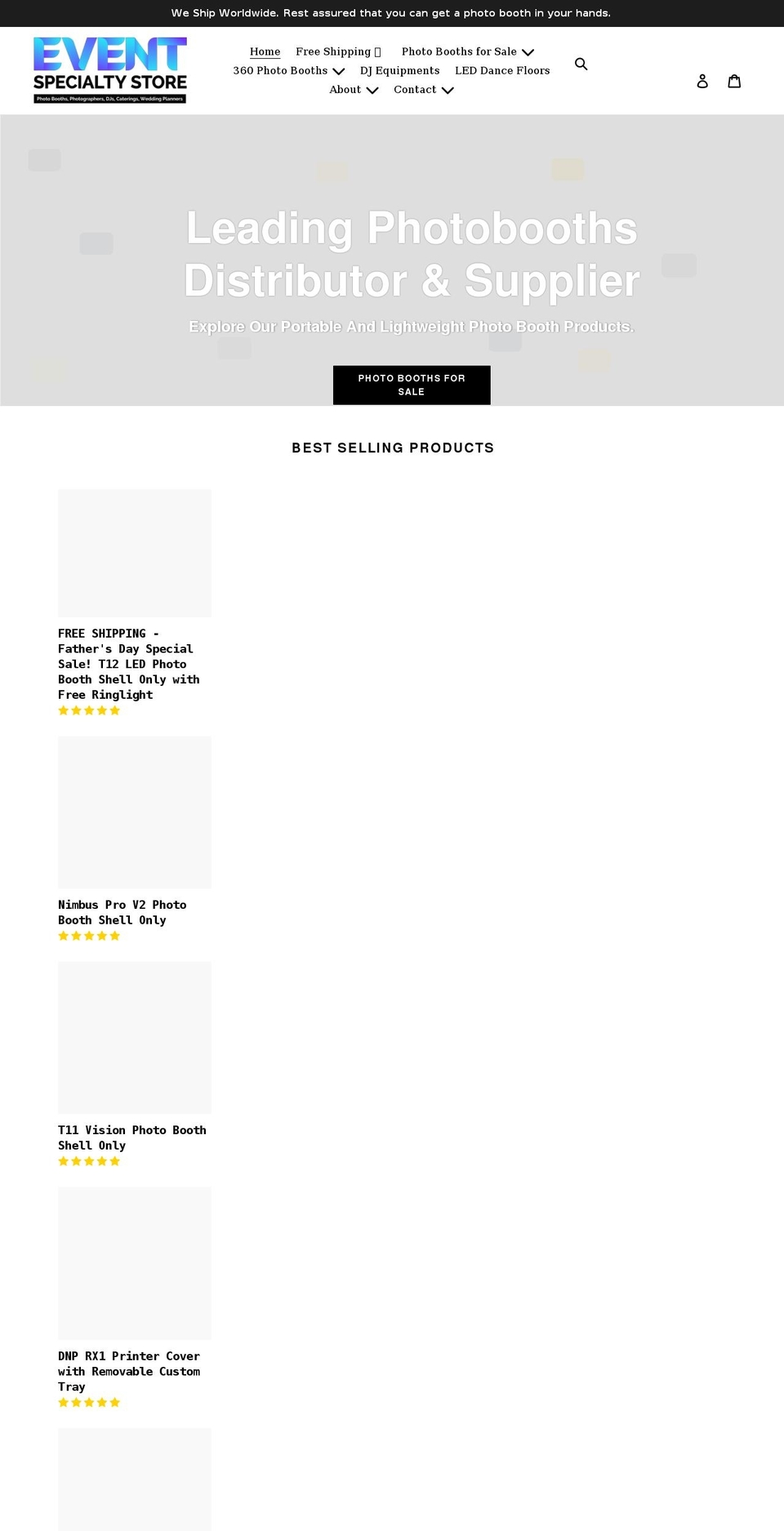 eventspecialtystore.com shopify website screenshot
