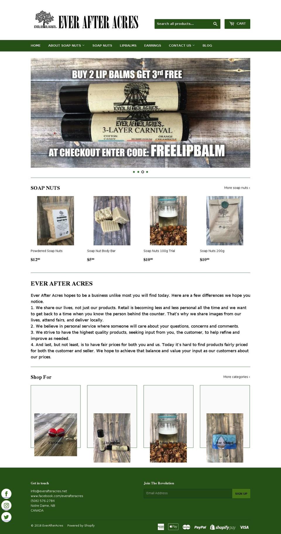everafteracres.net shopify website screenshot
