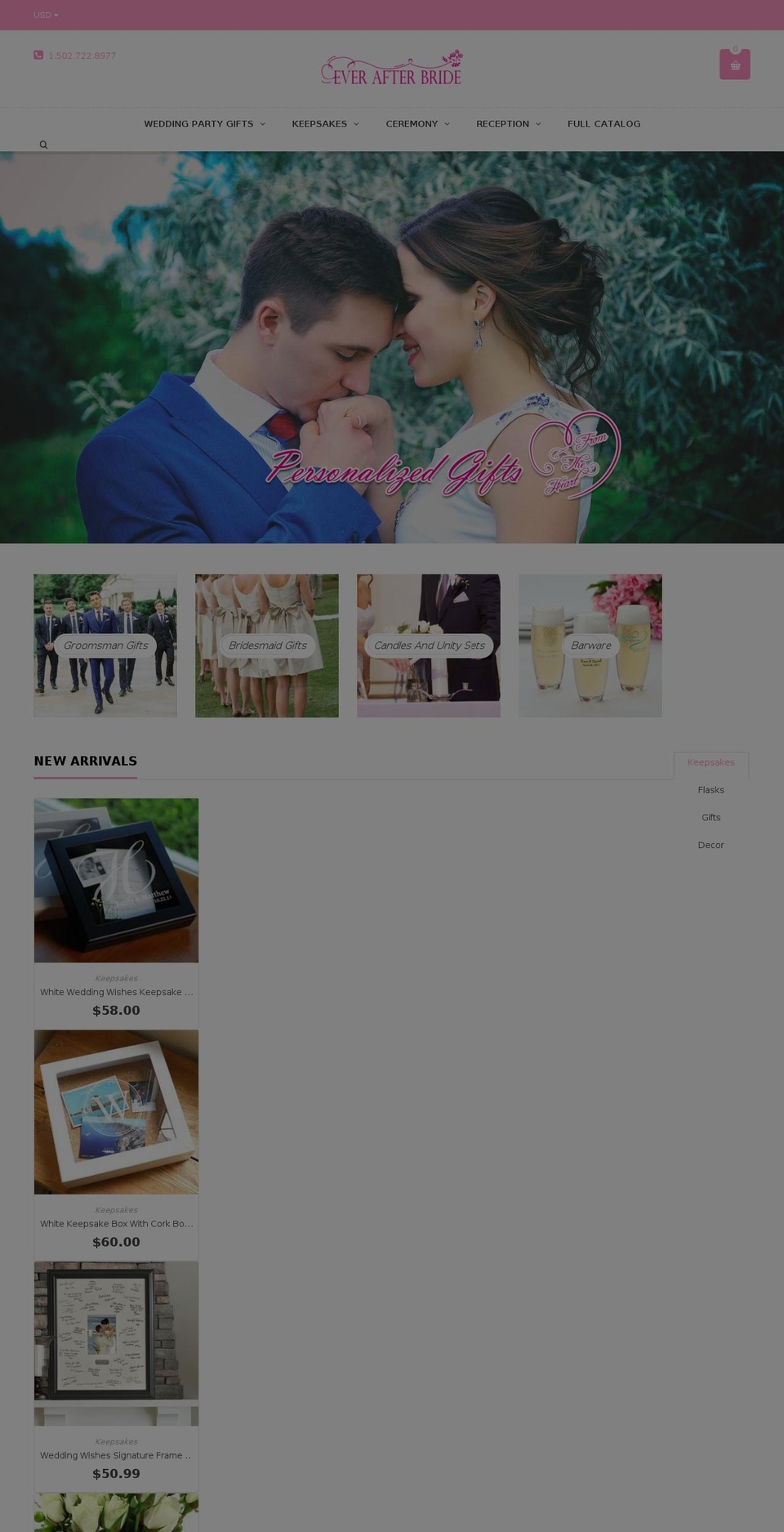 wedding Shopify theme site example everafterbride.com