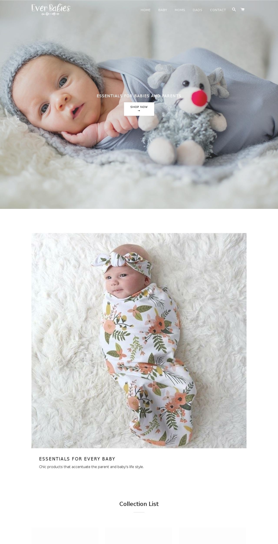 everbabies.com — Shopify storefront screenshot