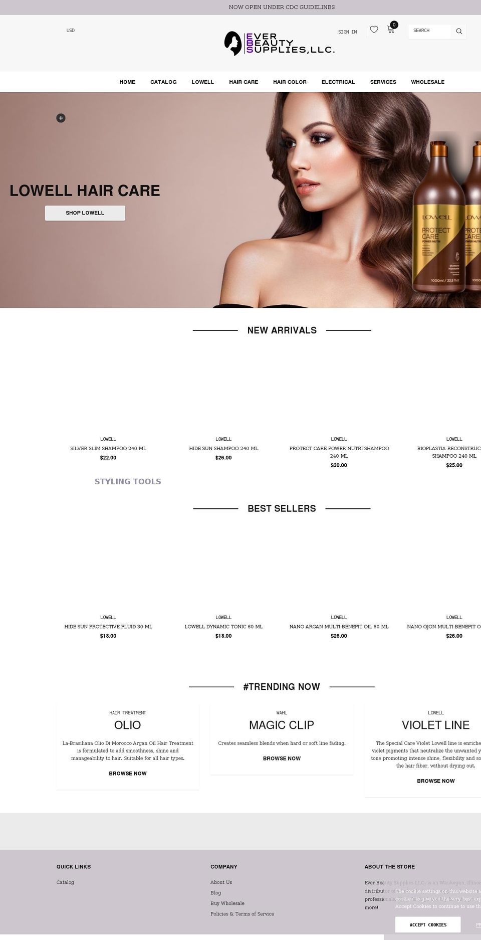 everbeautysupplies.com shopify website screenshot