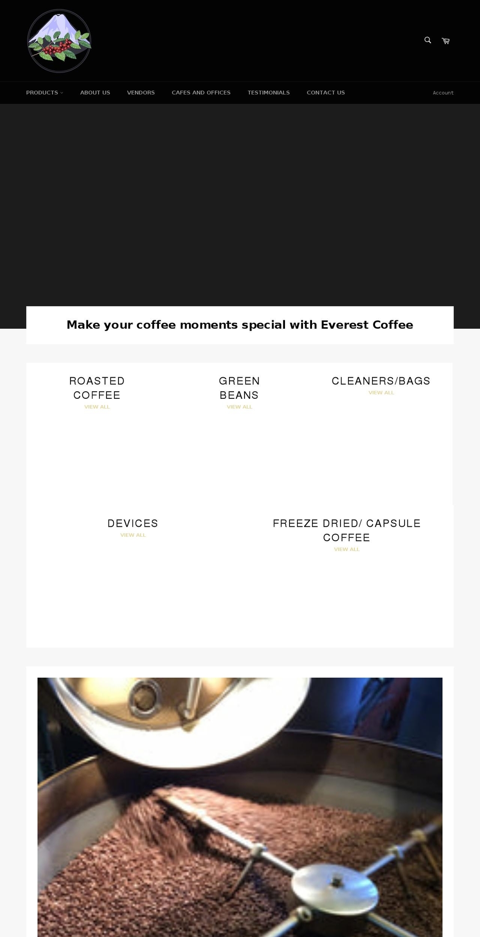 everestcoffee.co.nz shopify website screenshot