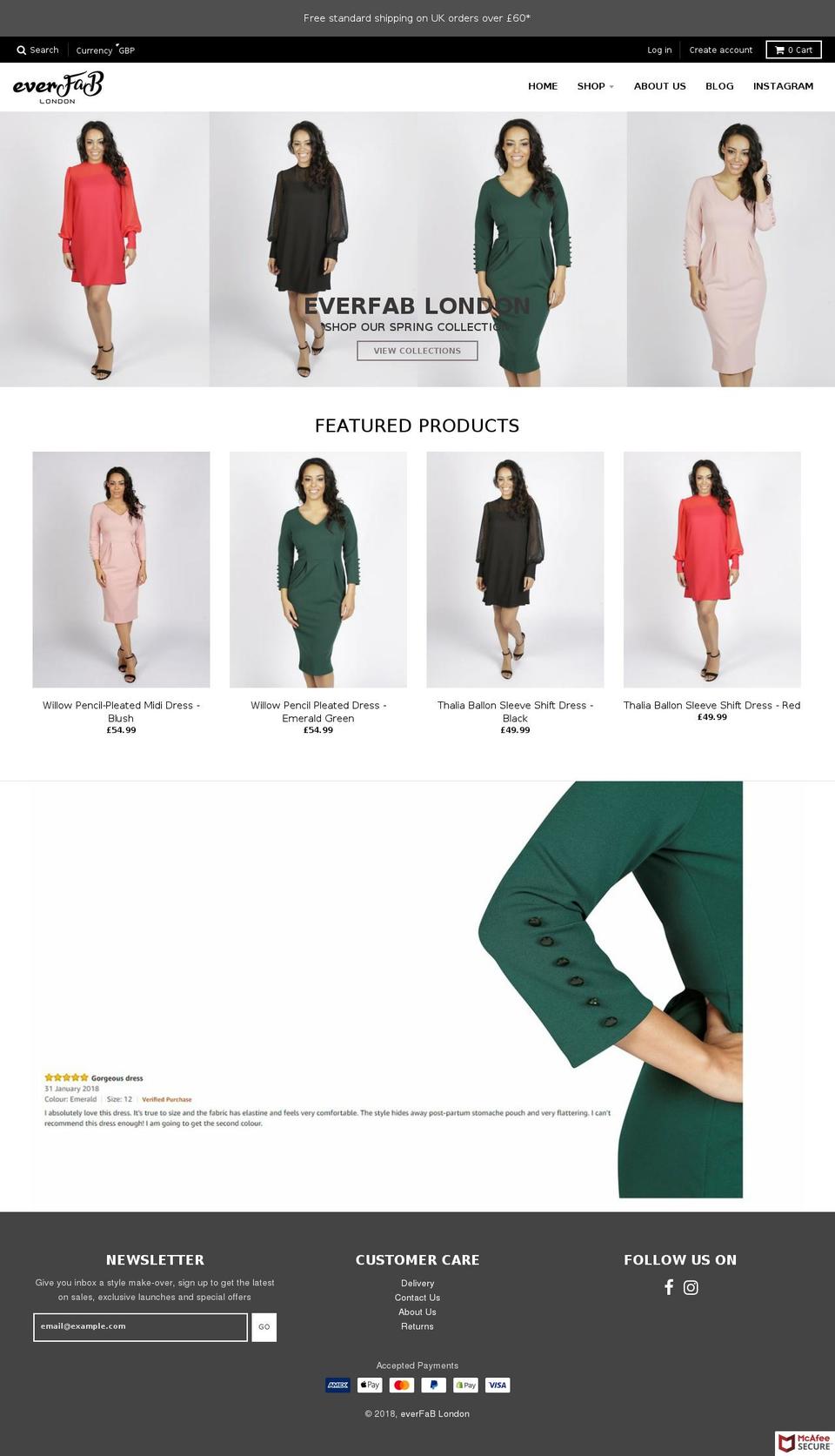 everfablondon.com — Shopify storefront screenshot