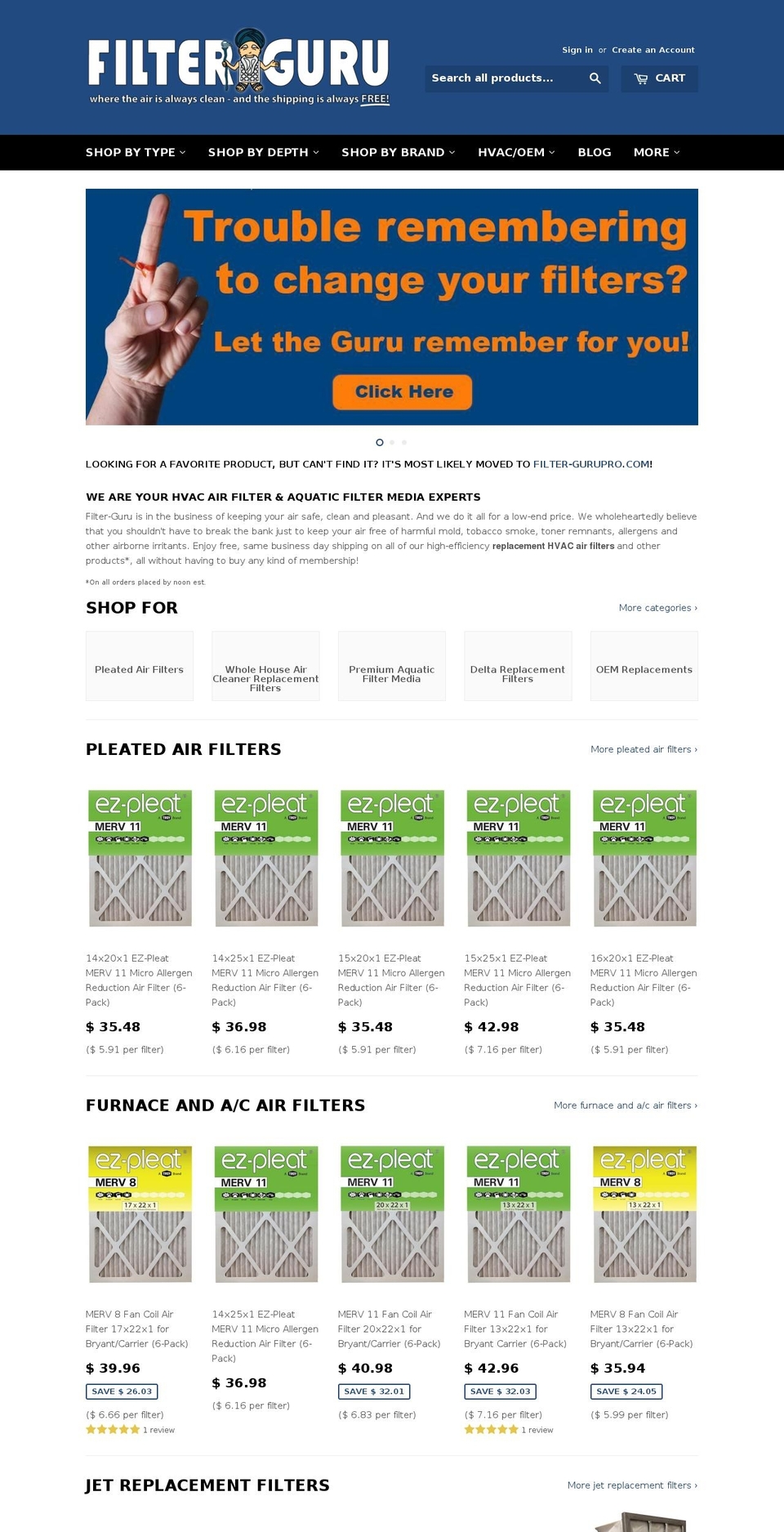 everflowfilters.com — Shopify storefront screenshot