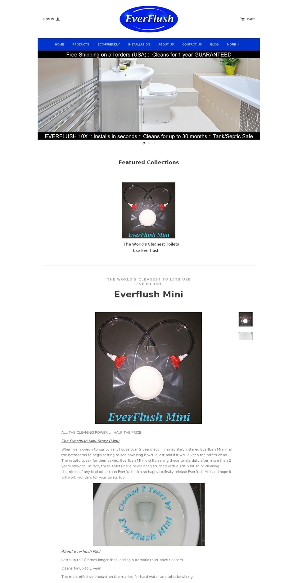 everflush.com shopify website screenshot