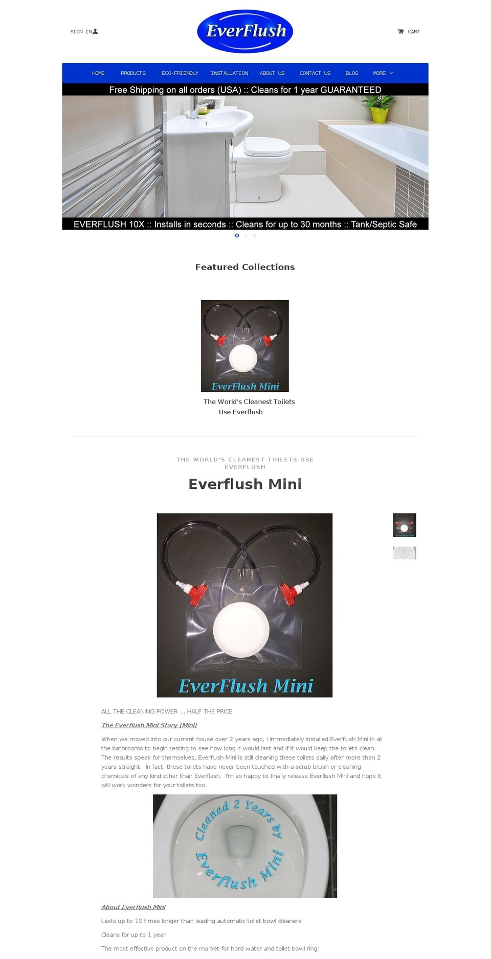 everflush.net shopify website screenshot