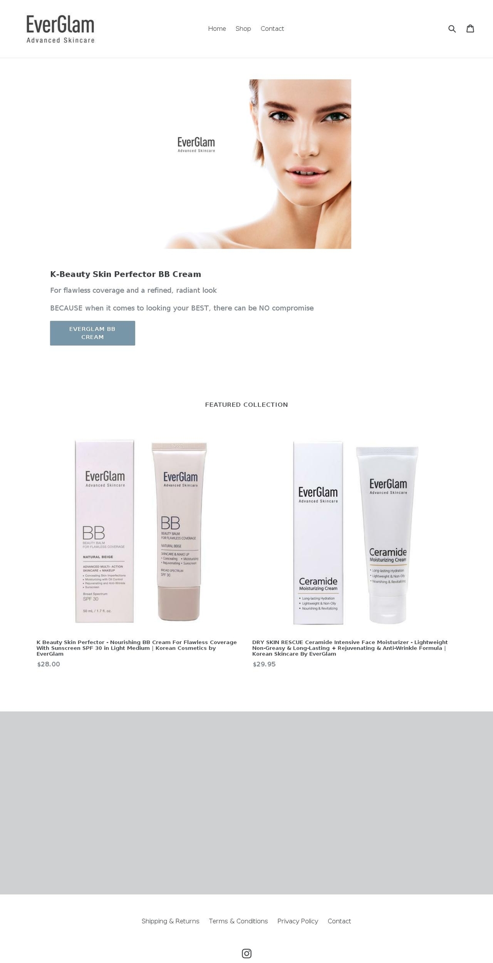 everglamcosmetics.com — Shopify storefront screenshot