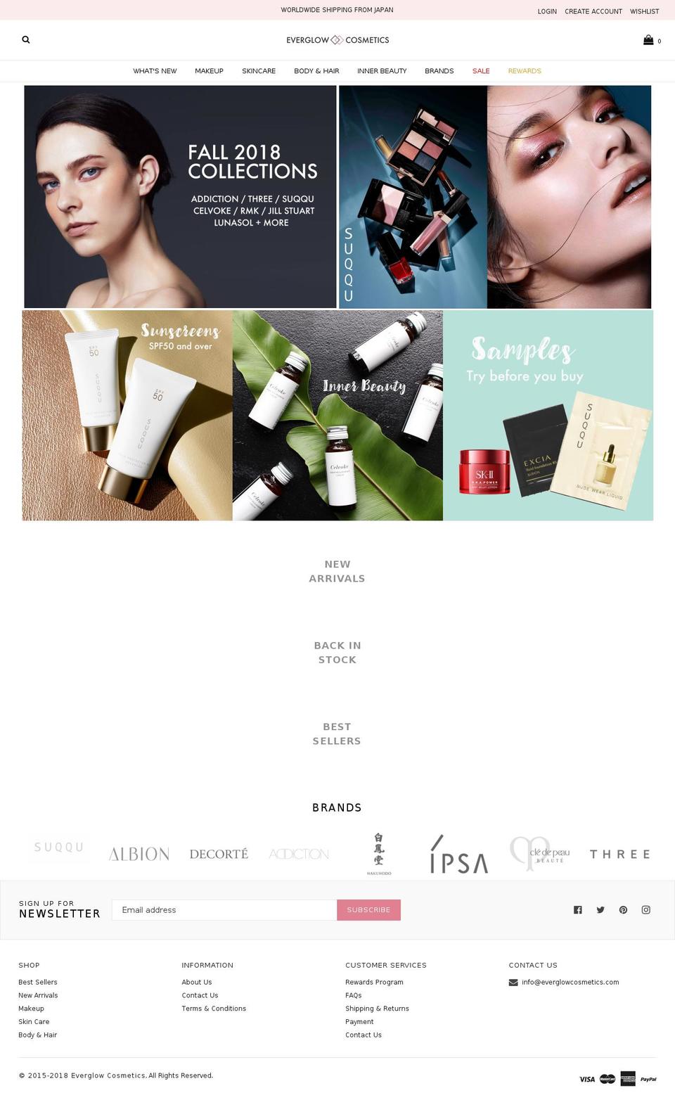 everglow-cosmetics.myshopify.com — Shopify storefront screenshot