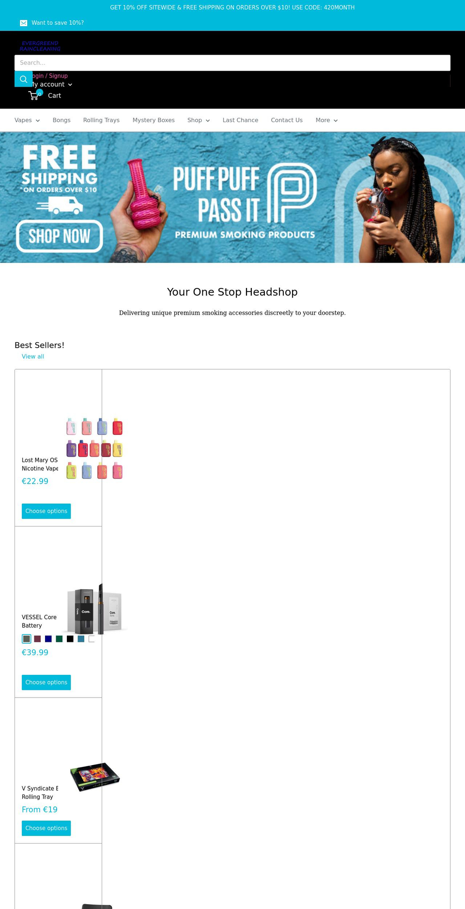 evergreendraincleaning.com shopify website screenshot