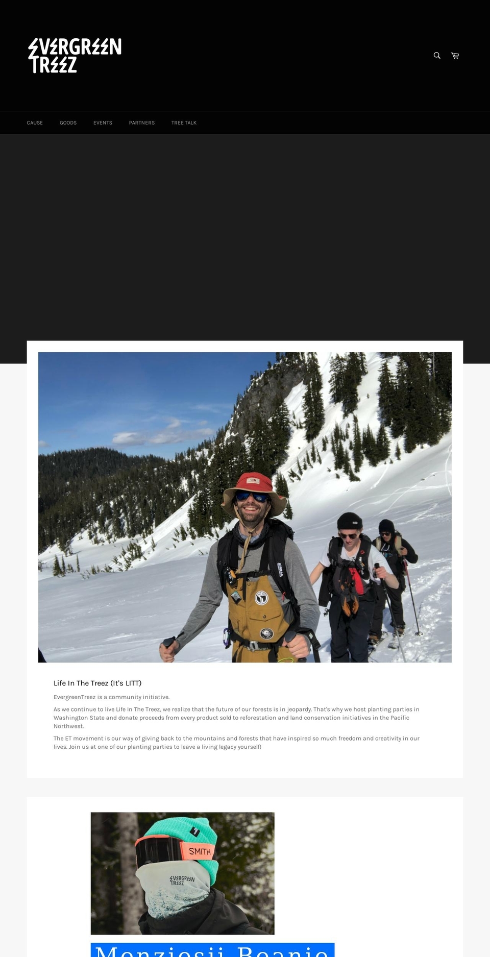 evergreentreez.com — Shopify storefront screenshot