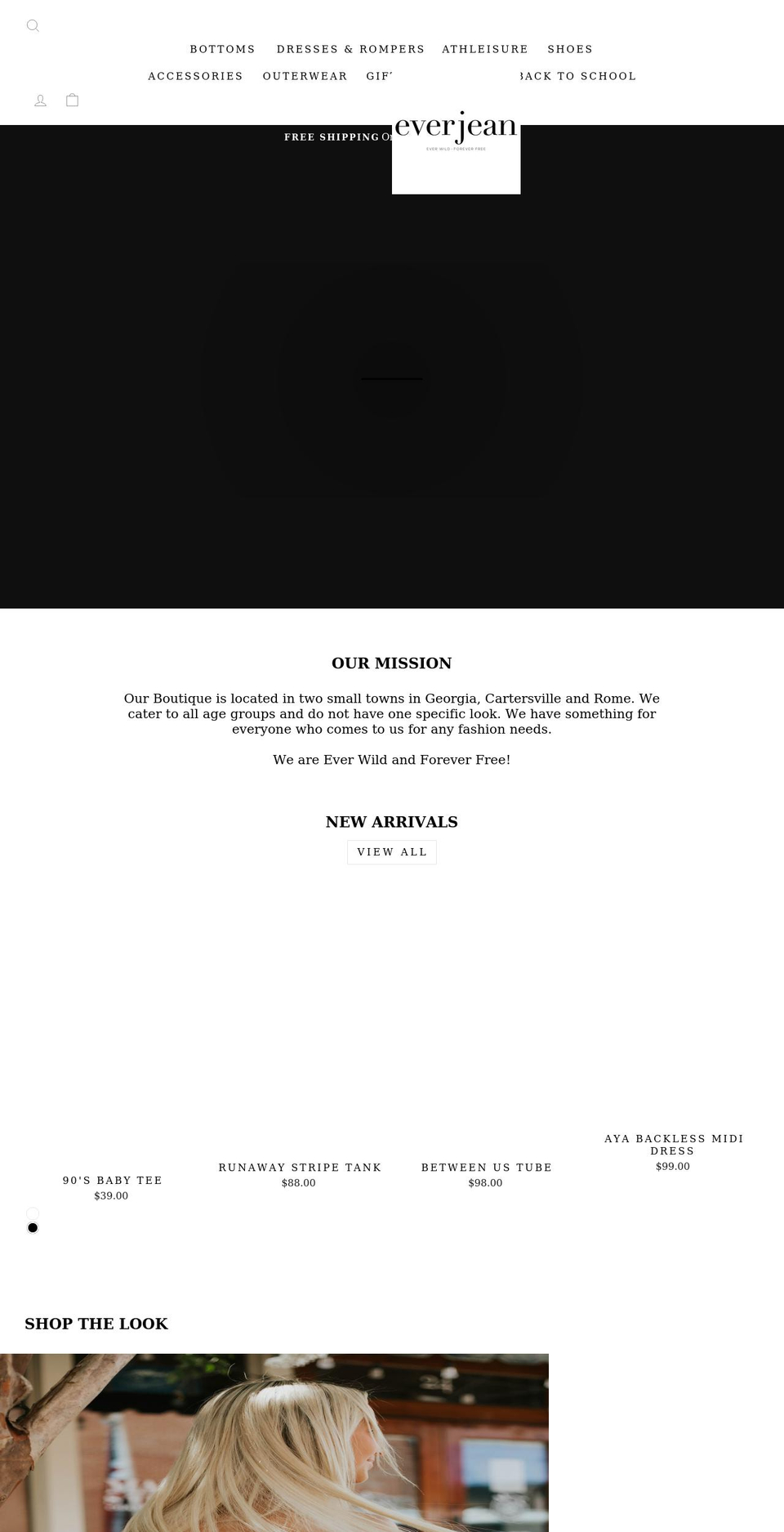 everjean.com shopify website screenshot